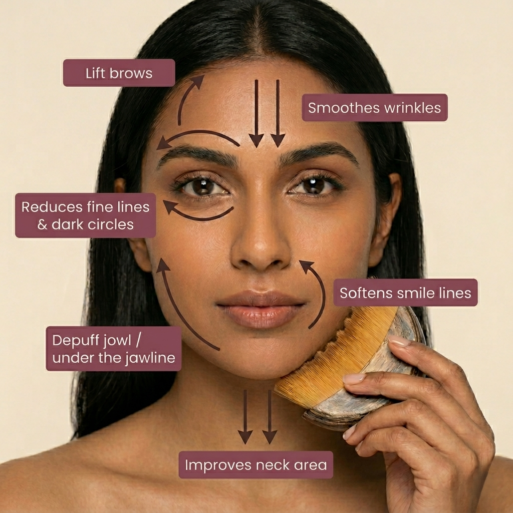 Dress Like Us Lymphatic Contour Face Brush – Facial Sculpting & Drainage Tool