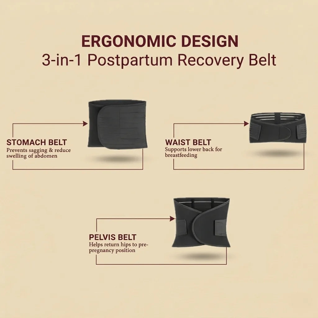 Dress Like Us 3-in-1 Postpartum Belly Belt – Post Pregnancy Support & Recovery