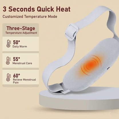 DLU Period Pain Relief Belt – Heat & Vibration Massager for Cramps