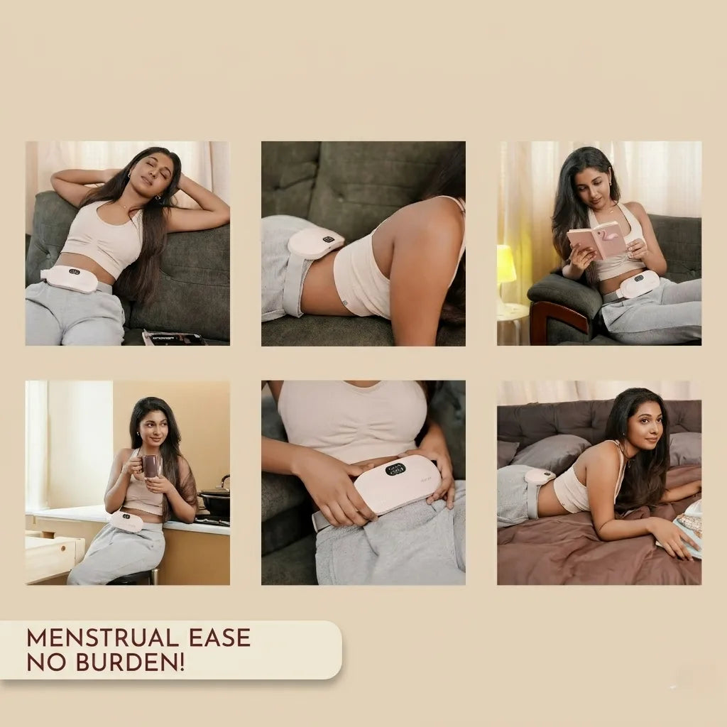 DLU Period Pain Relief Belt – Heat & Vibration Massager for Cramps