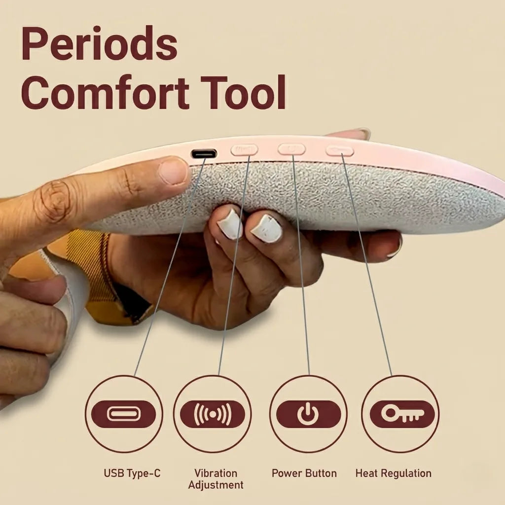 DLU Period Pain Relief Belt – Heat & Vibration Massager for Cramps
